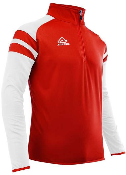 Felpa Mezza Zip Allenamento Acerbis KEMARI Rosso Bianco taglia XL