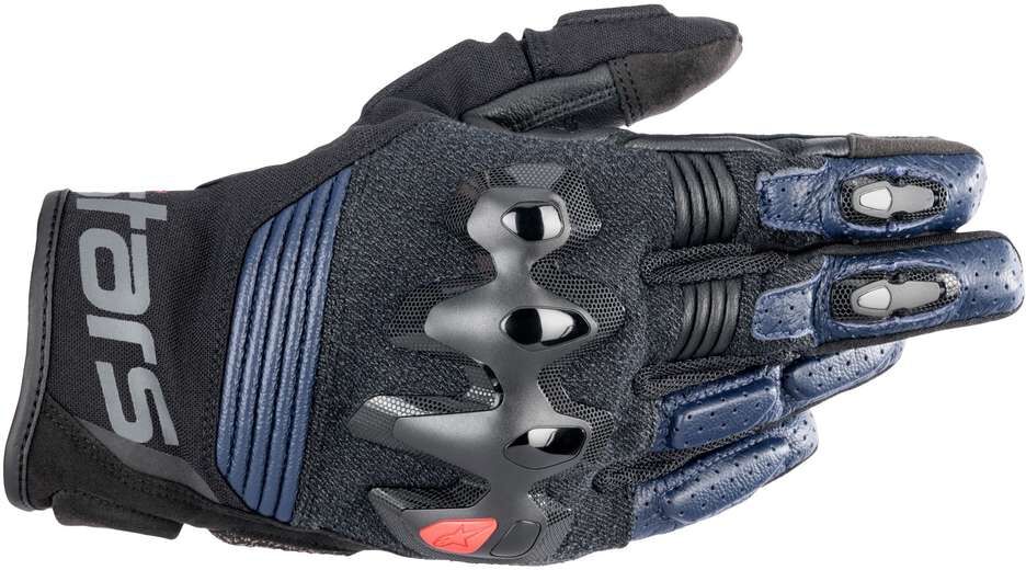 Guanti Moto in Pelle Alpinestars HALO Nero Blu taglia 2XL