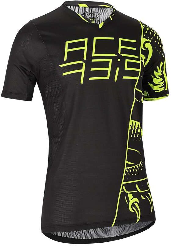 Maglia Bici Acerbis Manica Corta Mtb eBike Combat Nero Giall taglia L