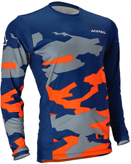 Maglia Moto Cross Enduro Acerbis X-Duro Winter Blu Arancio taglia S