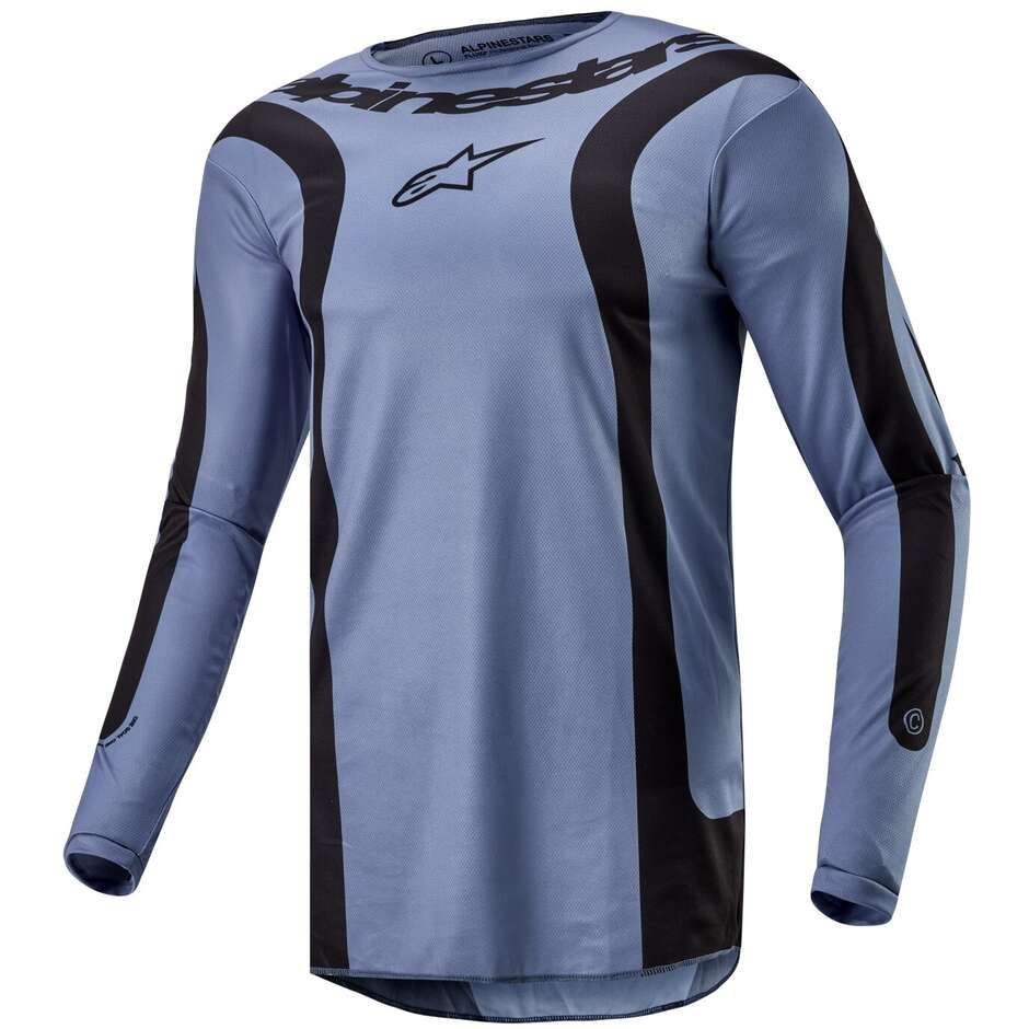 Maglia Moto Cross Enduro Alpinestars FLUID LURV Nero Azzurro taglia S