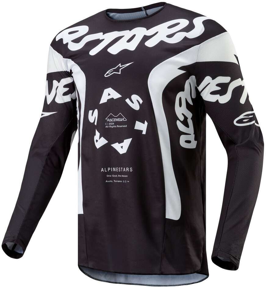 Maglia Moto Cross Enduro Alpinestars RACER HANA Nero Bianco taglia S