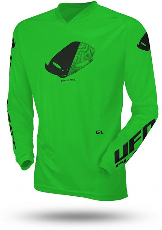 Maglia Moto Cross Enduro da Bambino Ufo SLIM RADIAL Verde Fl taglia XS