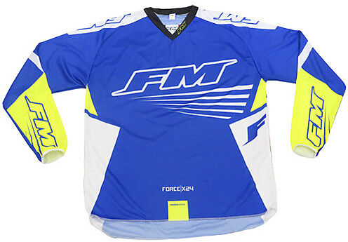 Maglia Moto Cross Enduro FM Racing X24 Force Blu Giallo Fluo taglia L