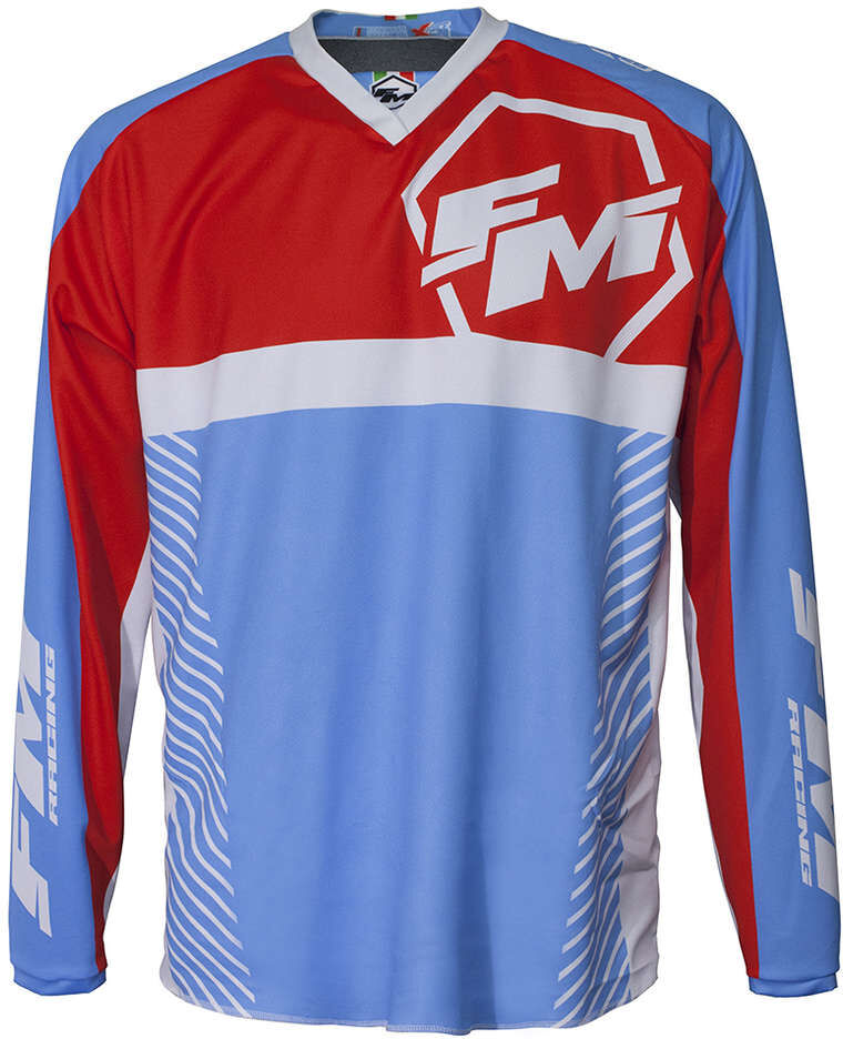 Maglia Moto Cross Enduro Fm Racing X28 FORCE Celeste Rosso taglia 3XL