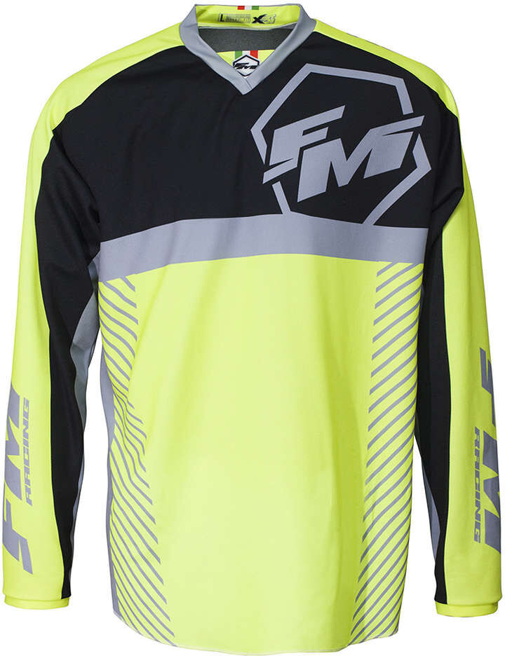 Maglia Moto Cross Enduro Fm Racing X28 FORCE Nero Giallo Flu taglia XL