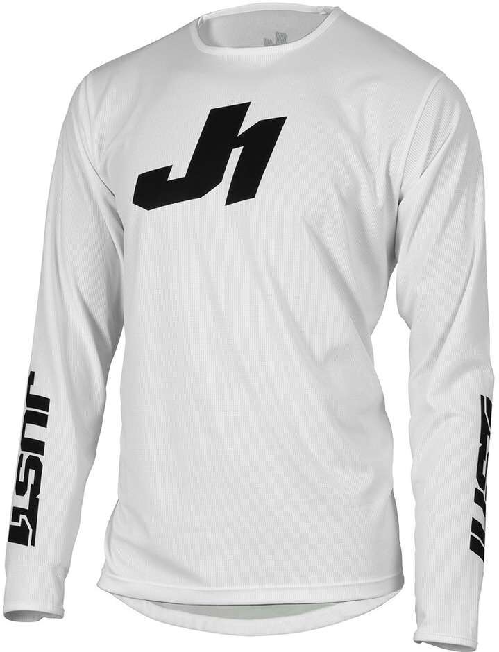 Maglia Moto Cross Enduro Just1 J-ESSENTIAL SOLID Bianco taglia XL