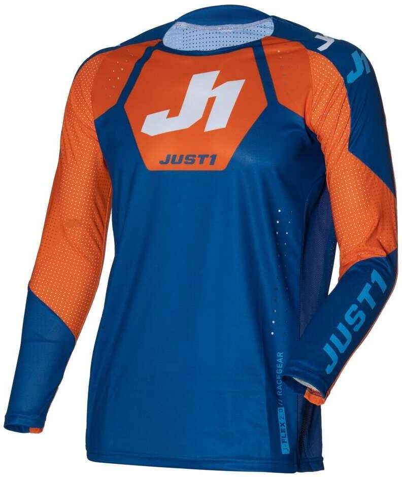 Maglia Moto Cross Enduro Just1 J-FLEX 2.0 District Blu Aranc taglia S