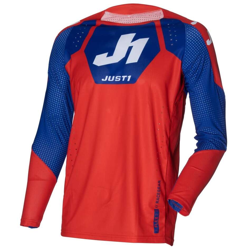 Maglia Moto Cross Enduro Just1 J-FLEX 2.0 District Blu Bianc taglia 2X