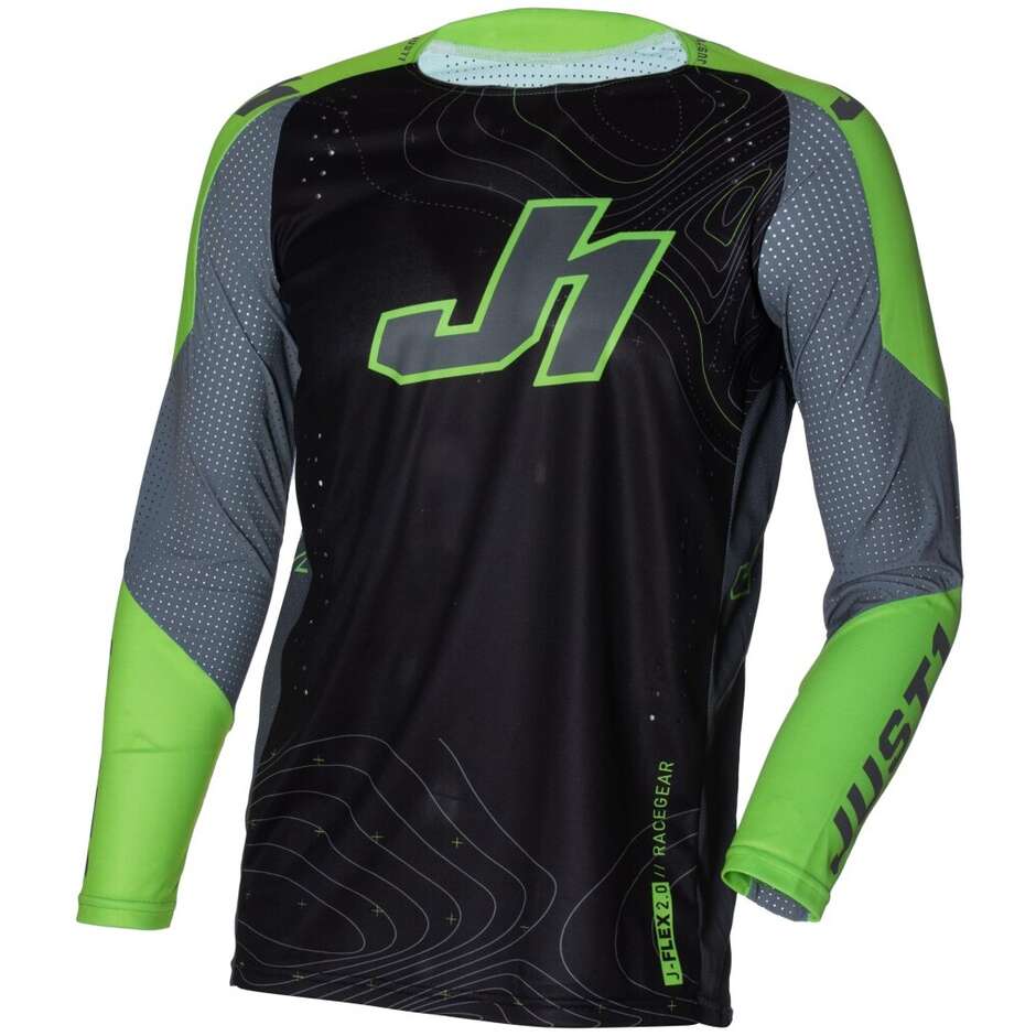 Maglia Moto Cross Enduro Just1 J-FLEX 2.0 Frontier Grigio Ve taglia L