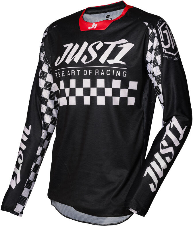 Maglia Moto Cross Enduro Just1 J-FORCE Racer Nero Bianco taglia XS