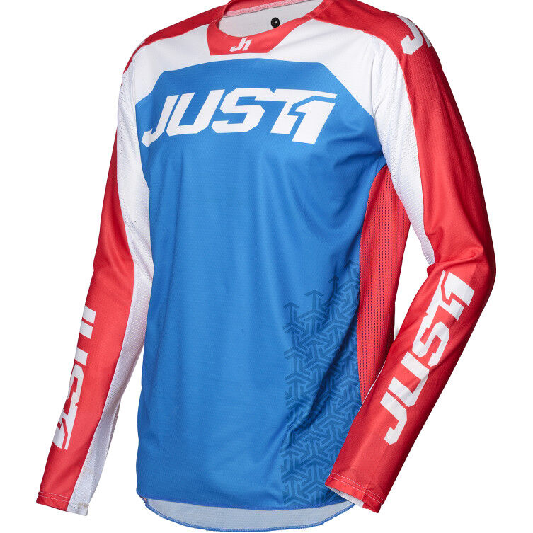 Maglia Moto Cross Enduro Just1 J-FORCE Terra Blu Rosso Bianc taglia S