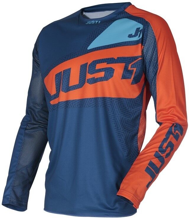 Maglia Moto Cross Enduro Just1 J-FORCE VERTIGO Blu Arancio taglia XL