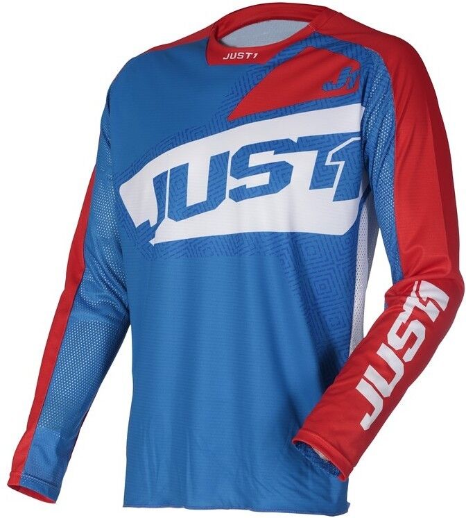 Maglia Moto Cross Enduro Just1 J-FORCE VERTIGO Blu Bianco Ro taglia S