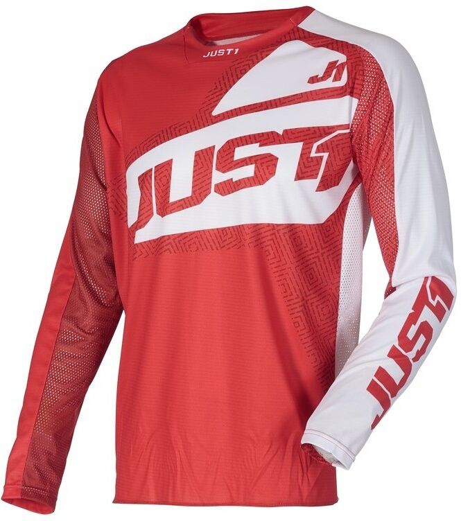 Maglia Moto Cross Enduro Just1 J-FORCE VERTIGO Rosso Bianco taglia S