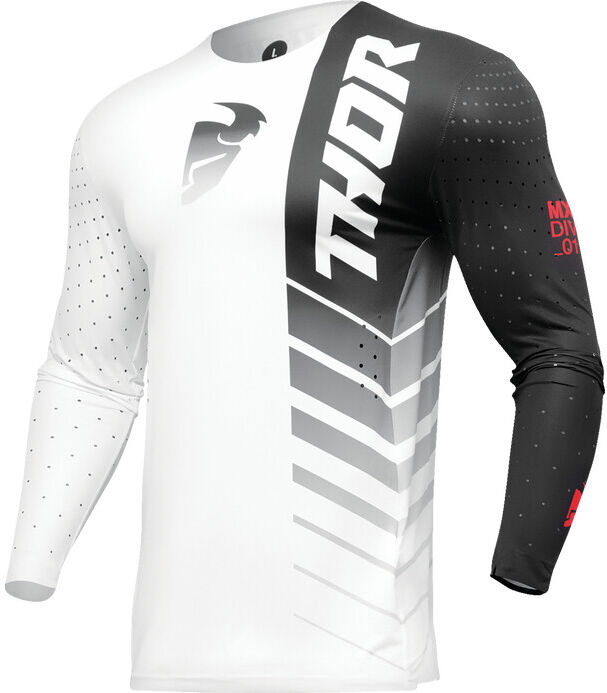 Maglia Moto Cross Enduro THOR PRIME ANALOG Bianco/Nero taglia 3XL