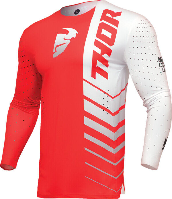 Maglia Moto Cross Enduro THOR PRIME ANALOG Bianco/Rosso taglia 3XL