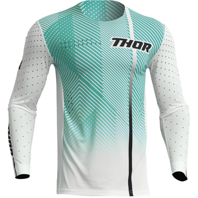 Maglia Moto Cross Enduro thor Prime Tech Bianco Azzurro taglia 2XL