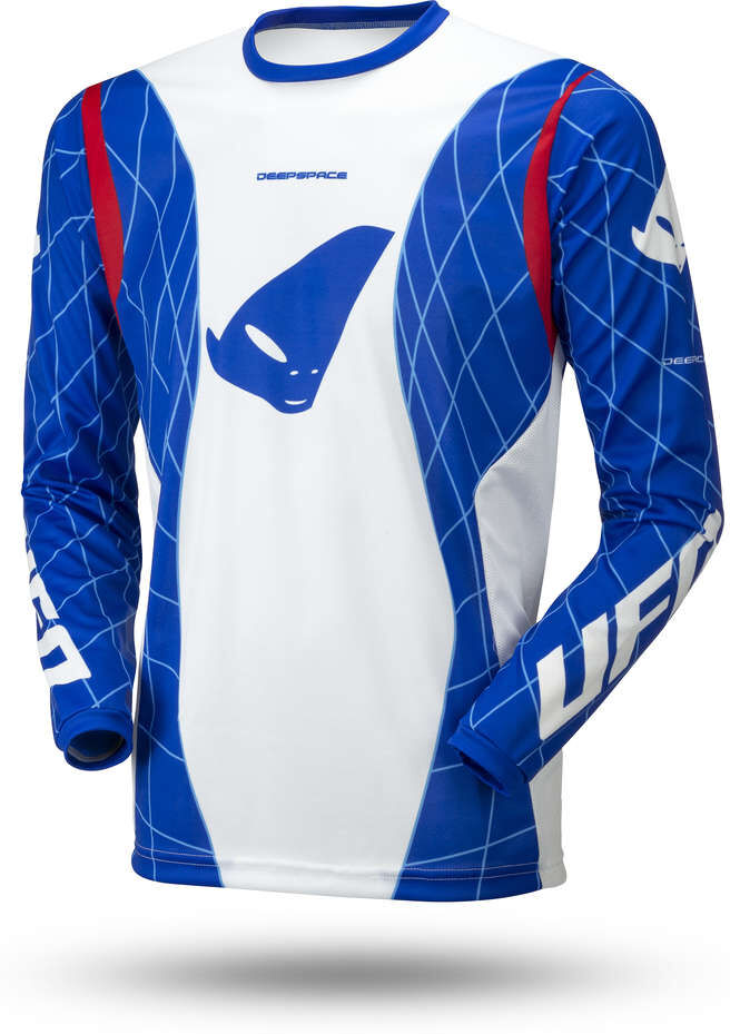 Maglia Moto Cross Enduro Ufo Deep Space Bianco Blu taglia L