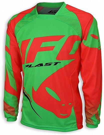 Maglia Moto Cross Enduro Ufo Sequence Jersey Verde Rosso taglia 2XL