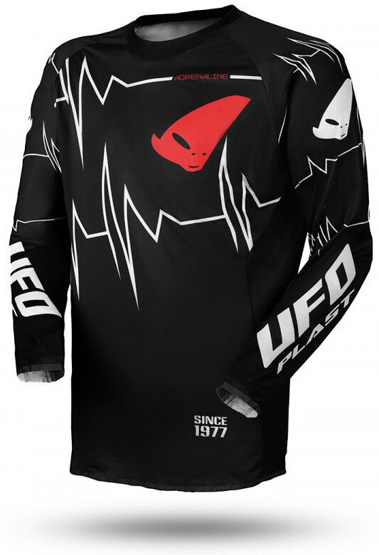 Maglia Moto Cross Enduro Ufo SLIM ADRENALINE Nero Bianco Ros taglia L