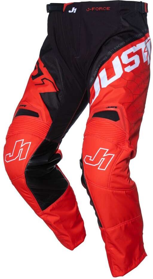 Pantaloni Moto Cross Enduro Just1 J-FORCE Hexa Rosso Nero Bi taglia 32