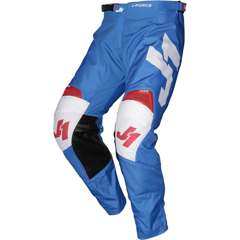 Pantaloni Moto Cross Enduro Just1 J-FORCE Terra Blu Rosso Bi taglia 28