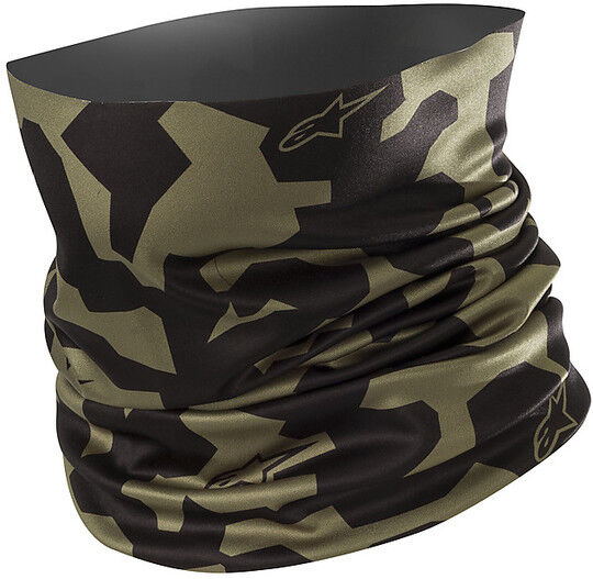 Scaldacollo Leggero Alpinestars CAMO Neck tube Nero Verde taglia unica