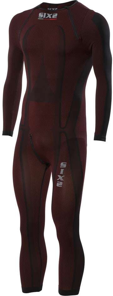 Sottotuta Intimo Tecnico Sixs STX Carbon Dark Rosso taglia XS