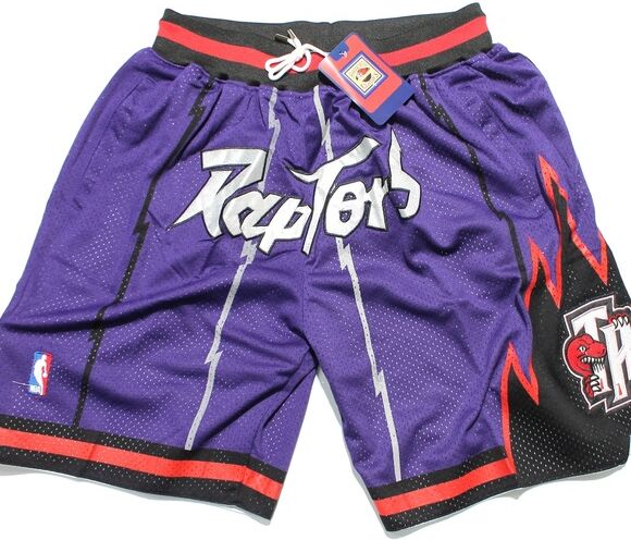 Nike Pantaloncini Shorts UOMO BASKET NBA Toronto Raptors Throwback Logo HARDWOOD