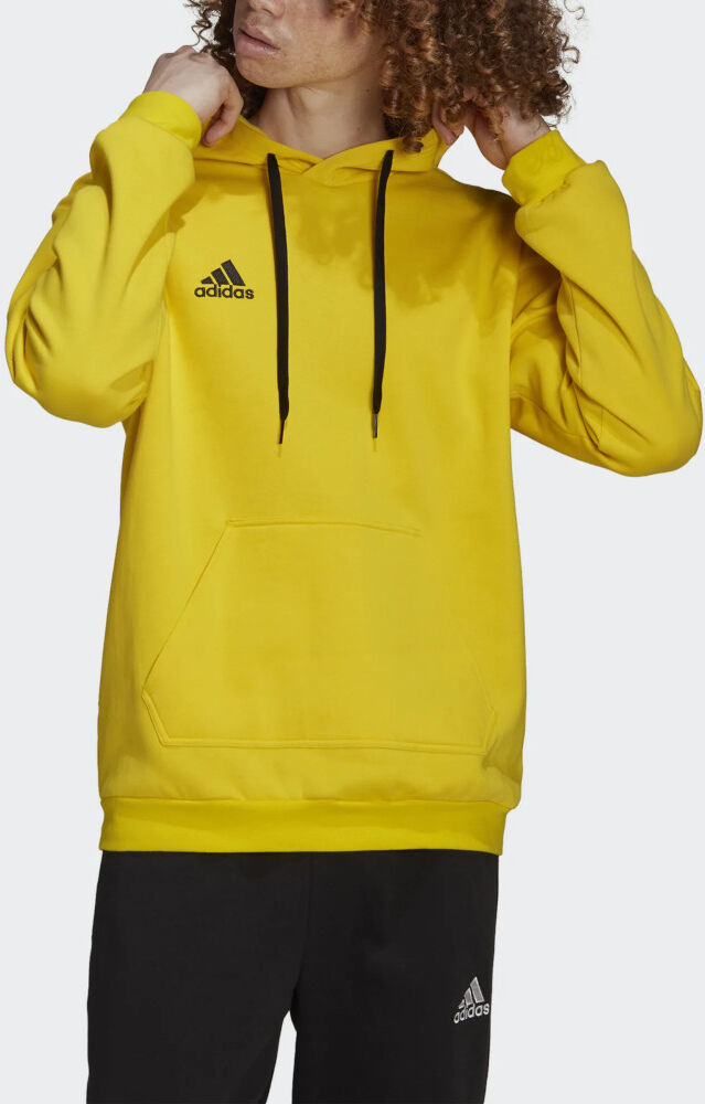 adidas Felpa Cappuccio Hoodie UOMO Polsini a Costine Giallo Entrada 22 Sweat