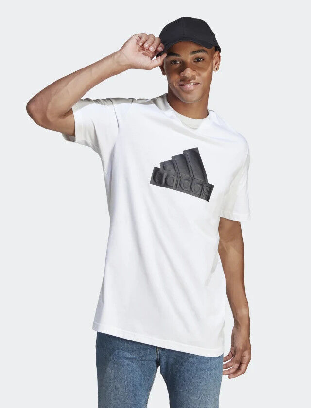 adidas T-shirt maglia maglietta UOMO Bianco Future Icons Badge of Sport Cotone