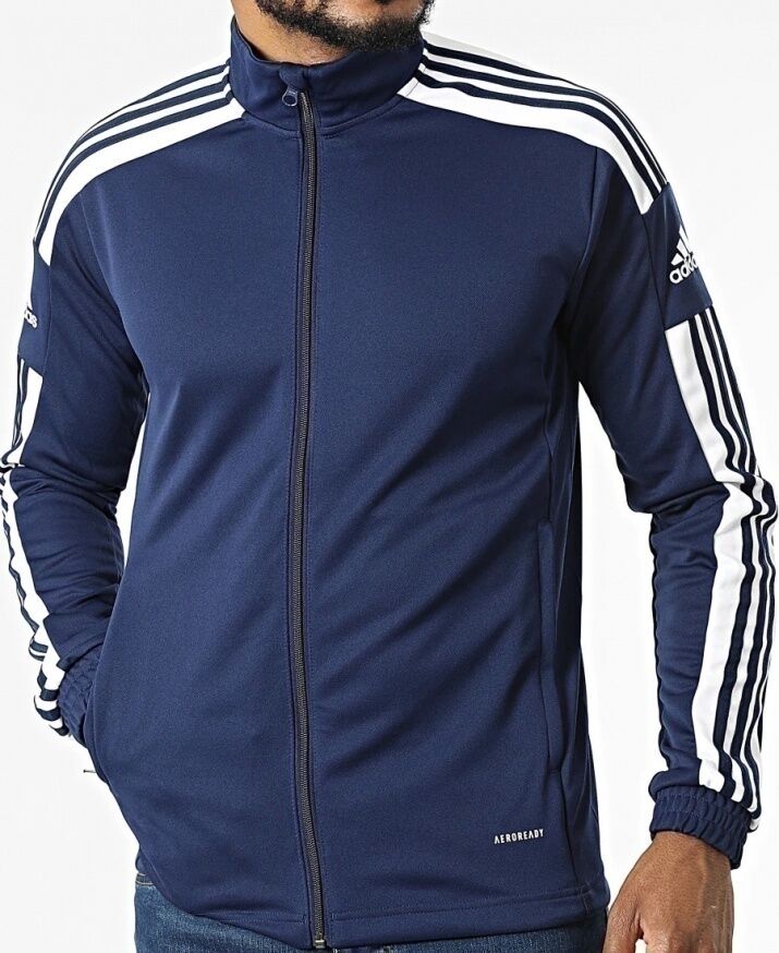 adidas Giacca Tuta UOMO Blu Squadra 21 Training Poliestere Trikot acetato