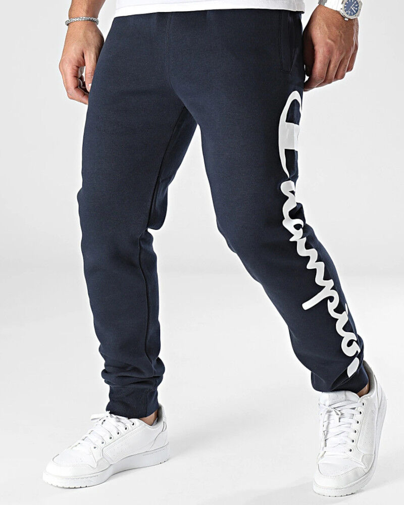 Champion Pantaloni tuta Pants UOMO jogging Blu con tasche Cotone Felpato