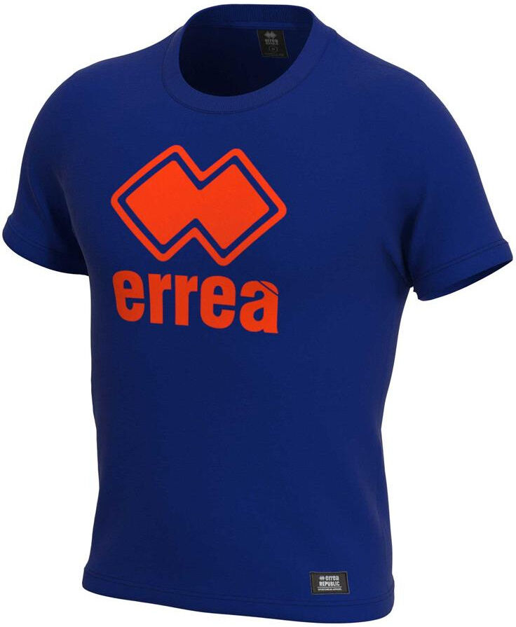 Errea T-shirt maglia maglietta UOMO Blu Arancione Essential Logo Crew Cotone