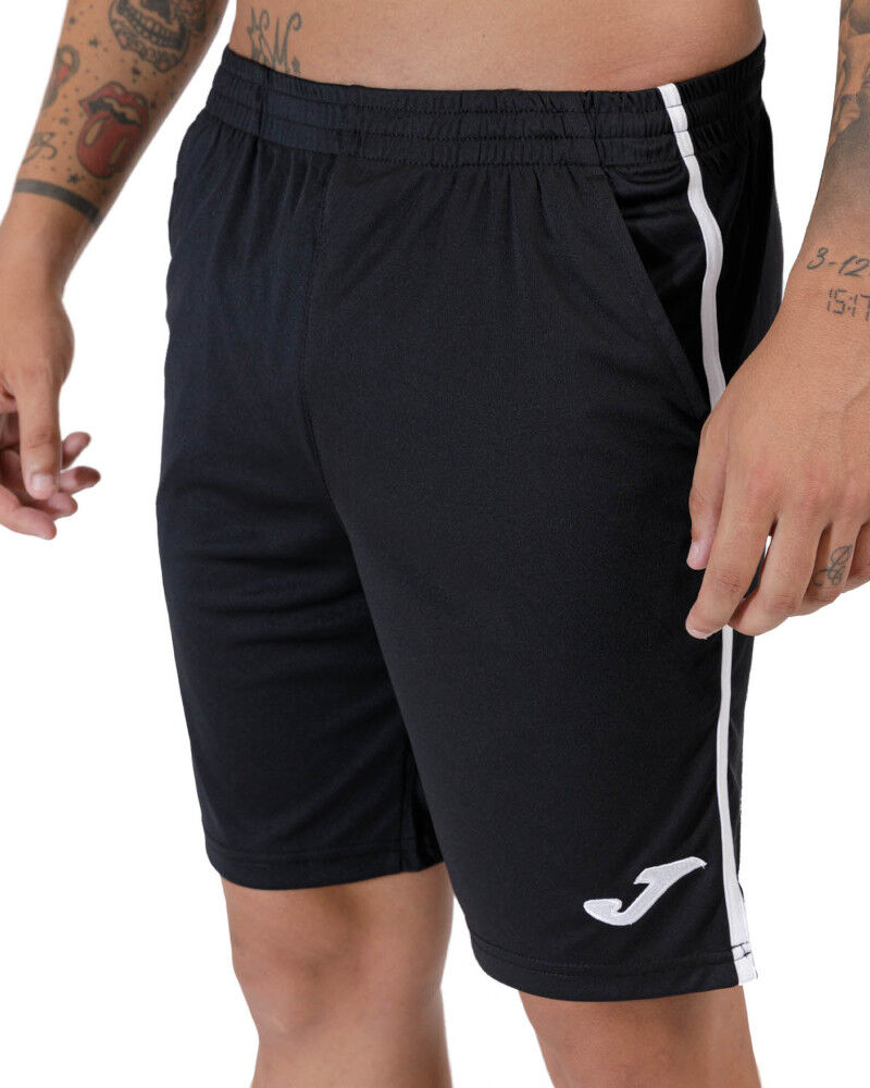 Joma Pantaloncini Shorts UOMO Nero Bianco Padel Tennis OPEN III BERMUDA