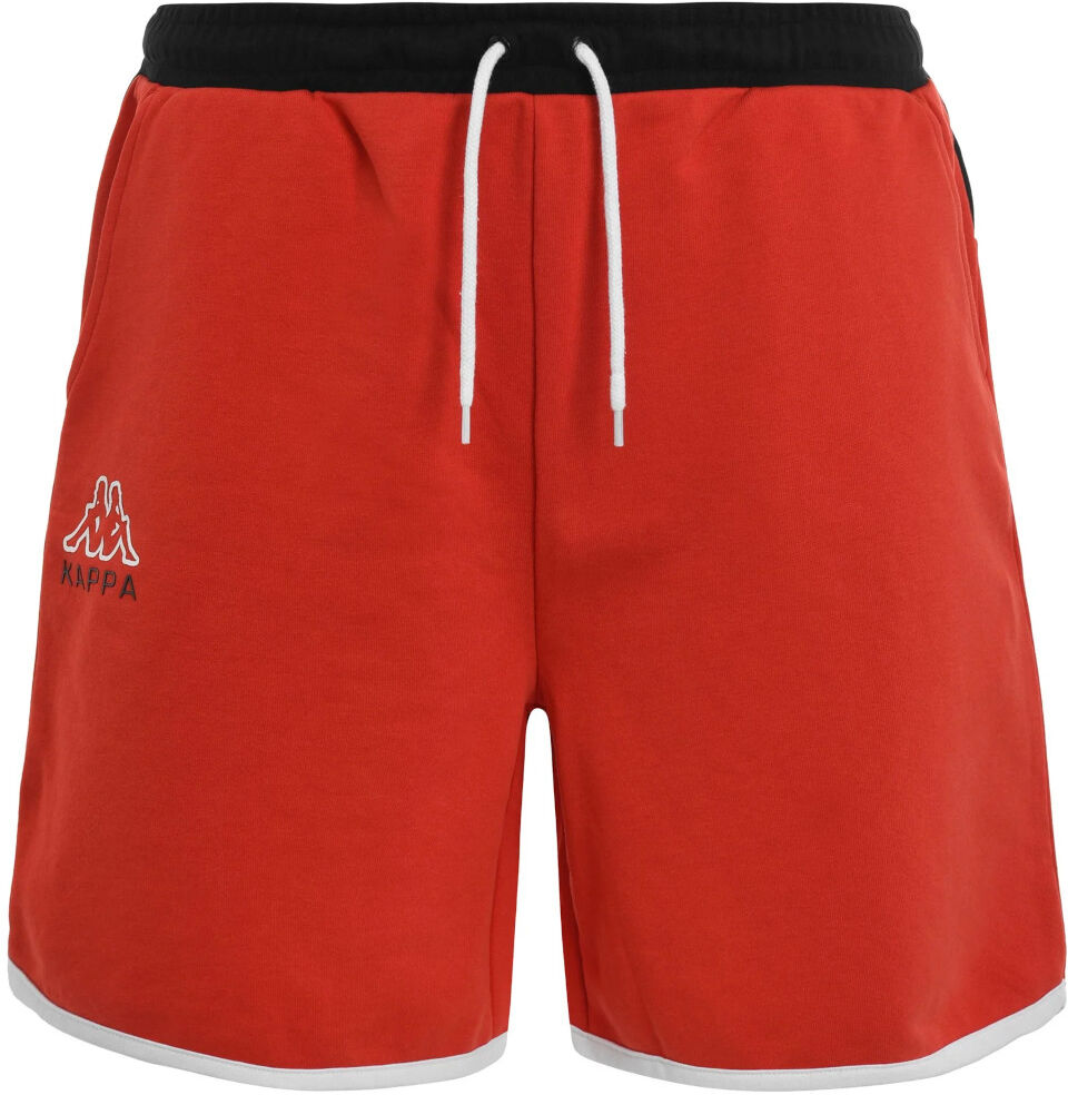 Kappa Pantaloncini Shorts UOMO Banda 222 LOGO ELE Rosso Cotone