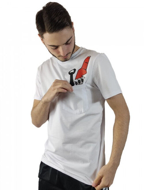 Kappa T-shirt maglia maglietta UOMO Banda 222 Bianco Bredy Birra Cotone