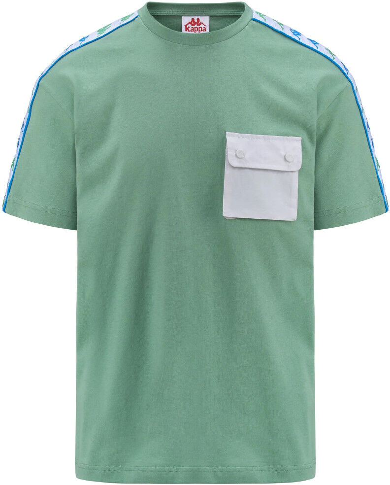 Kappa T-shirt maglia maglietta UOMO Banda 222 Verde SIDONIO Cotone Jersey