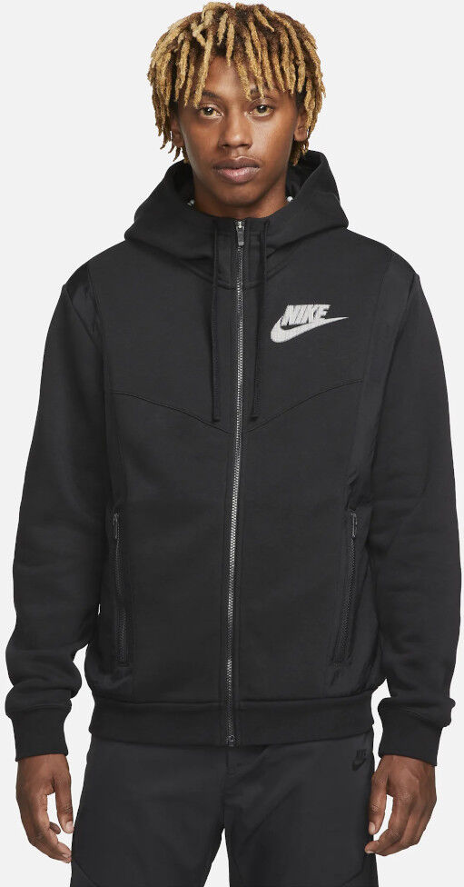 Nike Giacca Felpa cappuccio UOMO Nero Sportswear Hybrid Cotone