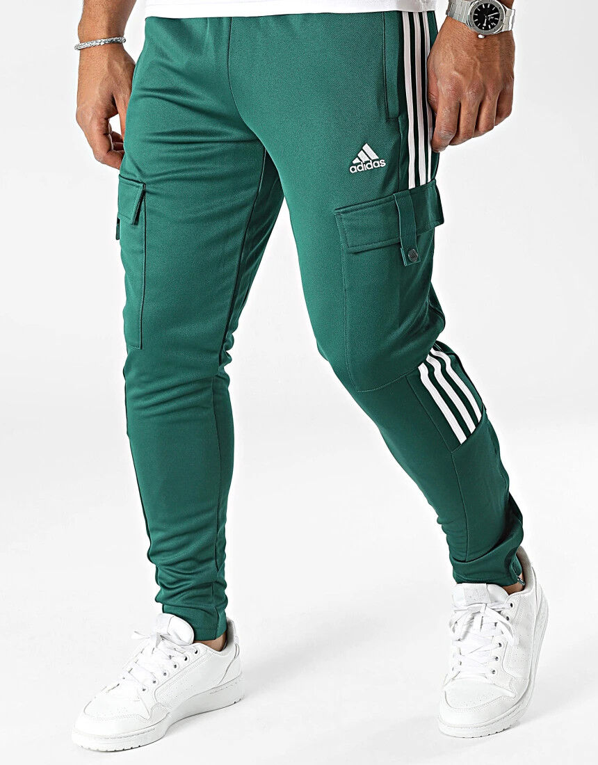 adidas Pantaloni tuta Pants UOMO Tiro Cargo Verde con TASCHE a ZIP