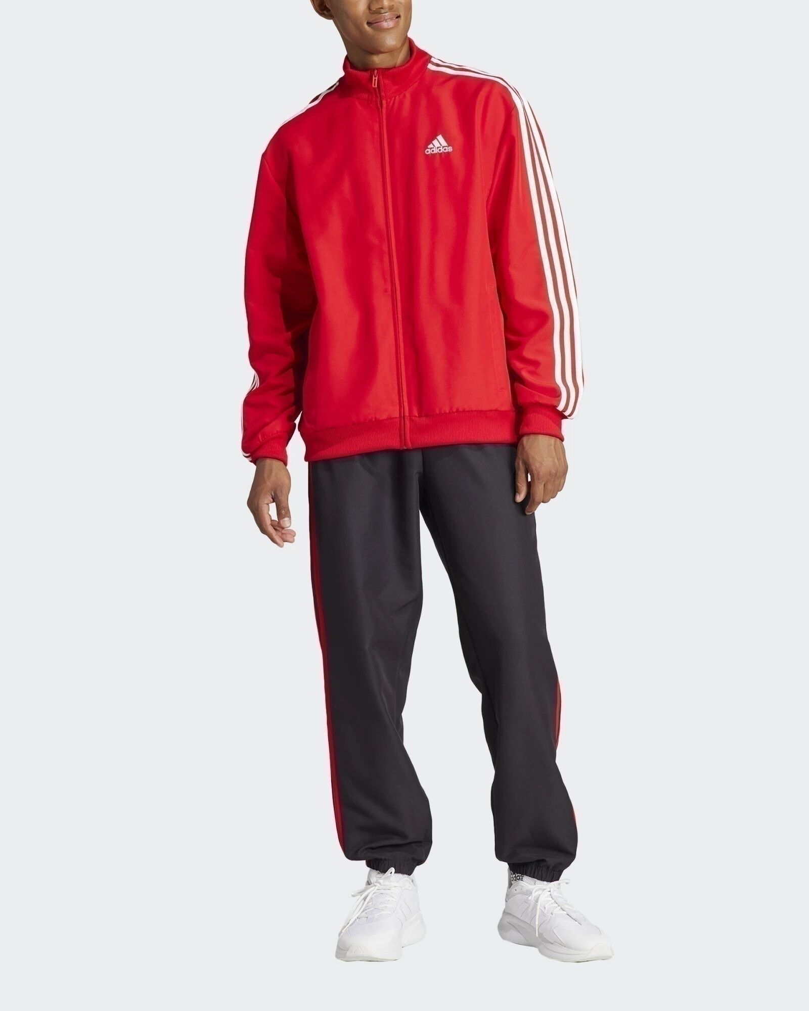 adidas Tuta Intera Completa UOMO 3-Stripes Woven Rosso Nero