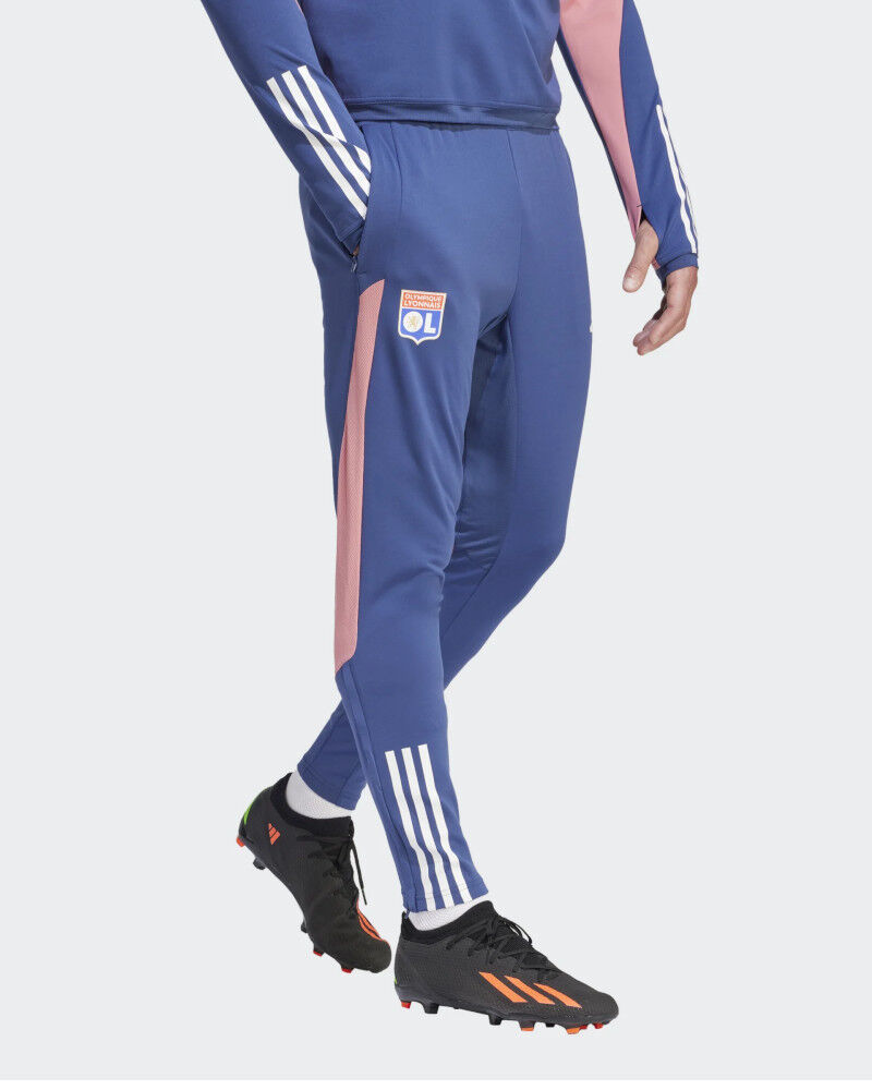 adidas Lione OL Lyon Olympique Pantaloni tuta Pants Blu UOMO 2023 24 Training