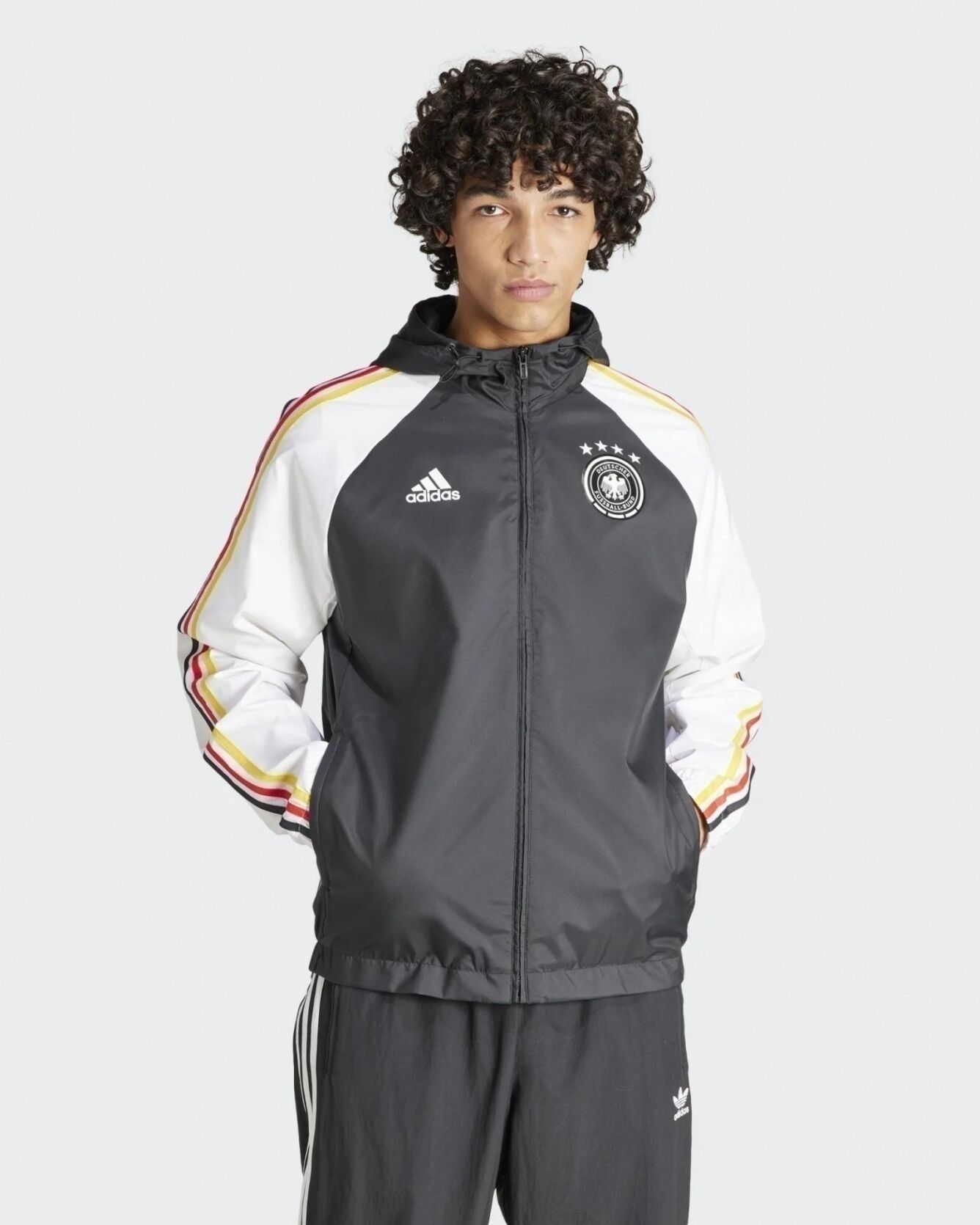 adidas Germania DFB Giacca anti vento UOMO Nero Euro 2024 WINDBREAKER