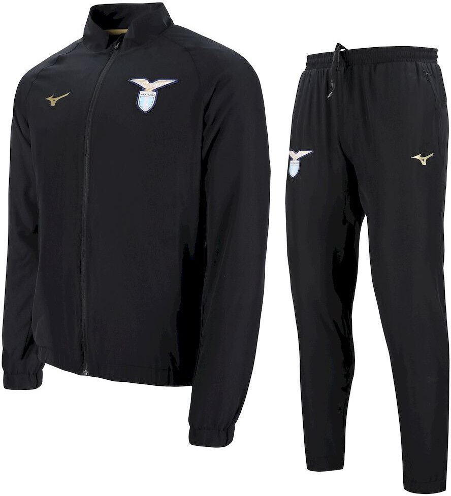 Mizuno SS Lazio Tuta Intera Rappresentanza UOMO Nero con TASCHE a ZIP 2023 24