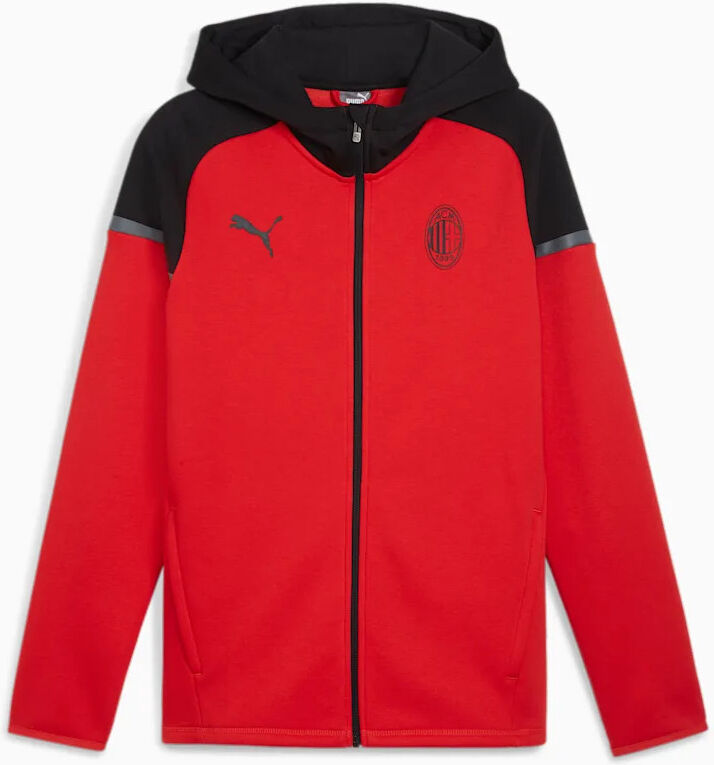 Puma Ac Milan Giacca sportiva Rosso Cotone Felpato 2023 24 Casuals HD FZ