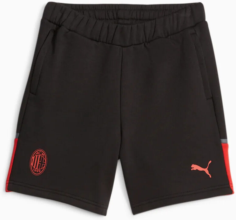 Puma Ac Milan Pantaloncini Shorts Casuals Nero 2023 24 Cotone Garzato