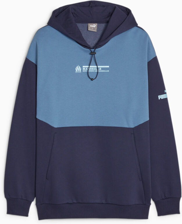 Puma Marsiglia OM Olympique Felpa Cappuccio Hoodie Blue Cotone 2023 24