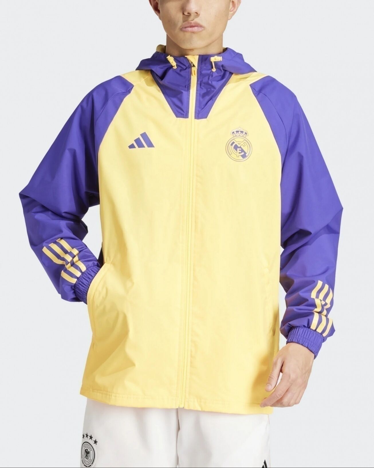 adidas Real Madrid Giacca Anti vento pioggia UOMO Giallo 2024 All weather