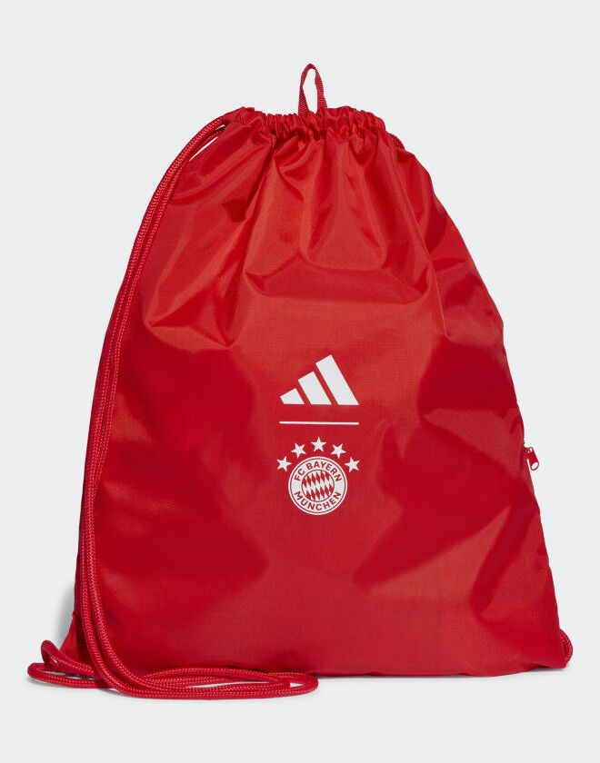 adidas Bayern Monaco Sacca Rucksack Gymsack Borsa 2023 24 Rosso tasca con zip